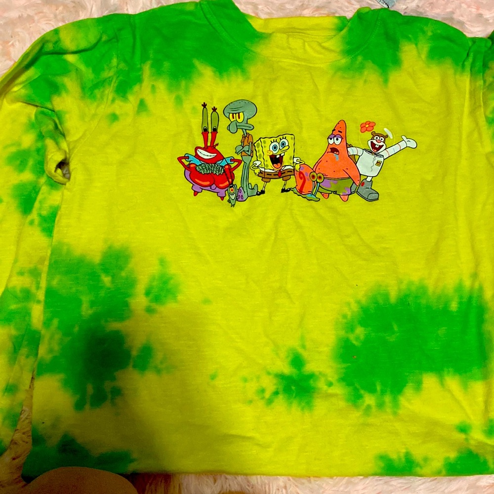 Green and yellow neon SpongeBob shirt Nickelodeon